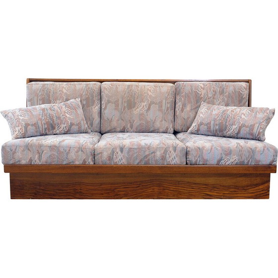 Image 1 of Vintage folding sofa in walnut, Czechoslovakia 1950