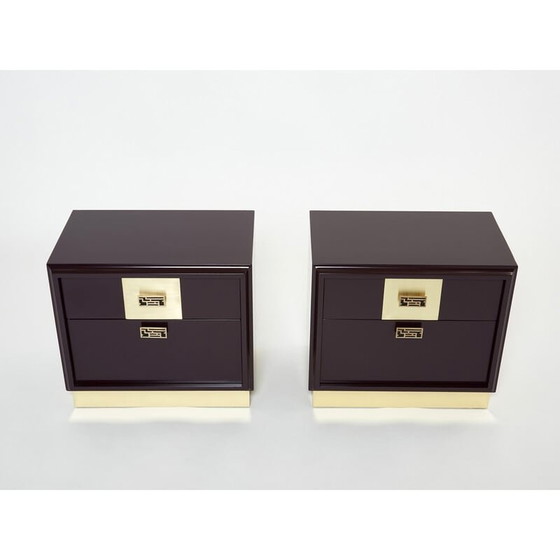 Image 1 of Pair of vintage night stands by Luciano Frigerio for Frigerio Di Desio, Italy 1970