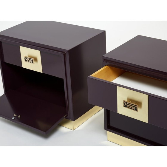 Image 1 of Pair of vintage night stands by Luciano Frigerio for Frigerio Di Desio, Italy 1970