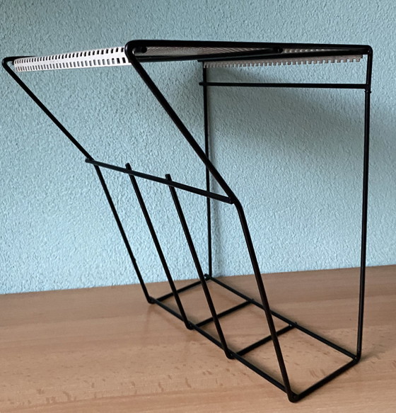 Image 1 of Parete attrezzata String in bianco e nero, stile Pilastro anni '60