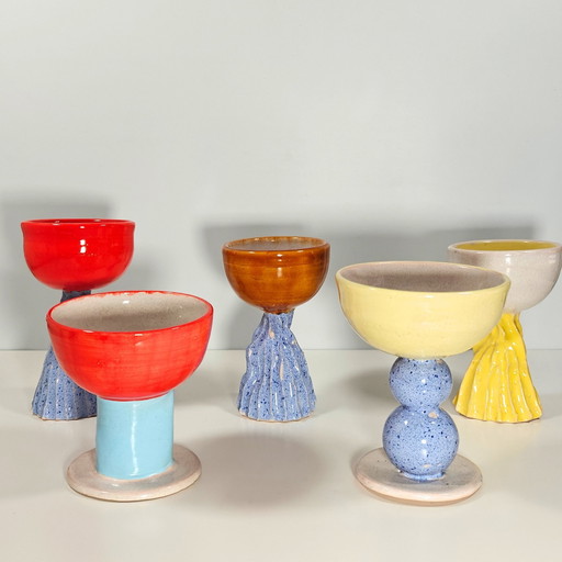 Set Of 5 Fest X Phoney Cups - Unique Hand-Sculpted Designs