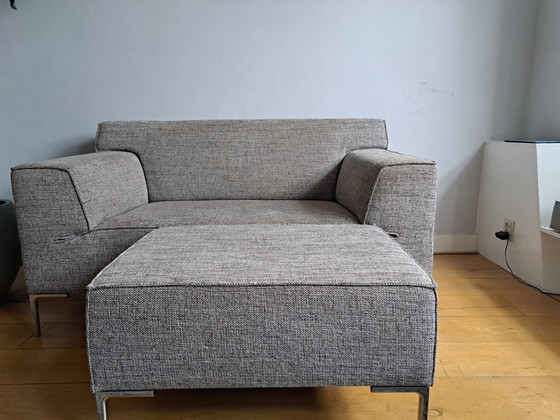 Image 1 of Bloq Loveseat With Hocker