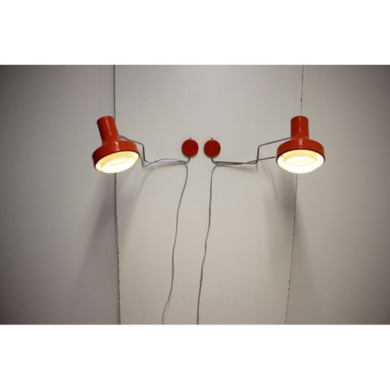 Image 1 of Pair of vintage metal sconces by Josef Hurka for Napako, Czech 1970