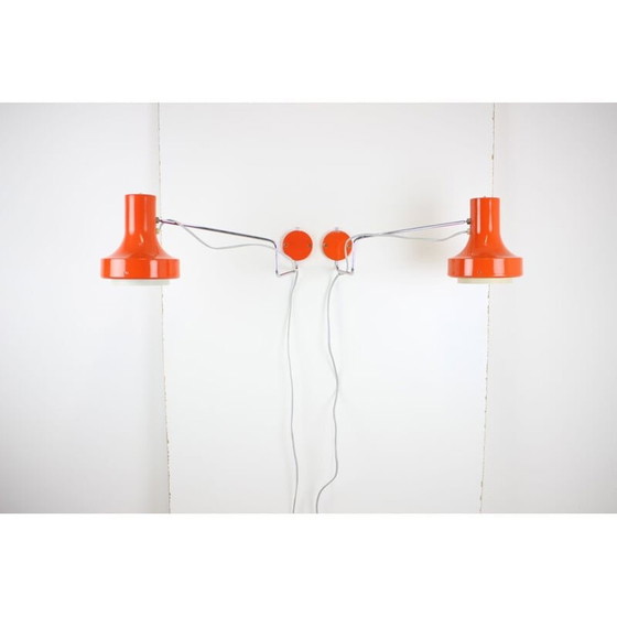 Image 1 of Pair of vintage metal sconces by Josef Hurka for Napako, Czech 1970
