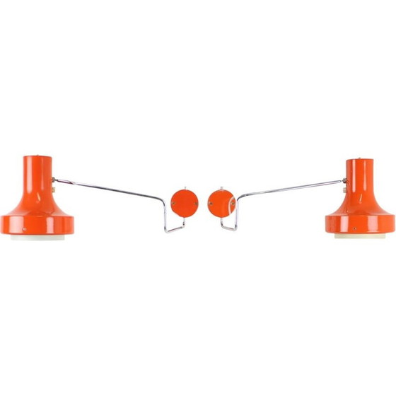 Image 1 of Pair of vintage metal sconces by Josef Hurka for Napako, Czech 1970