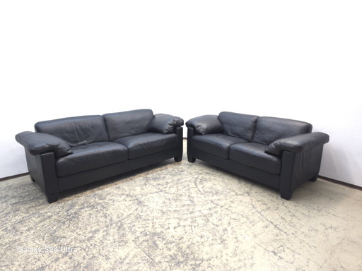 De Sede Ds 17 set set designer sofa leather sofa two-seater three-seater couch sofa