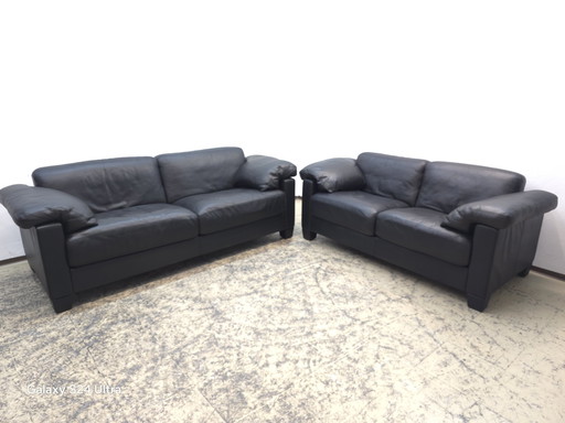 De Sede Ds 17 set set designer sofa leather sofa two-seater three-seater couch sofa