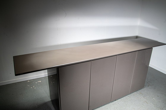 Image 1 of Italian sideboard in high gloss grey lacquer