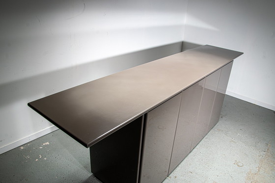 Image 1 of Italian sideboard in high gloss grey lacquer