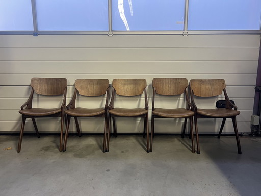 Set di 5 sedie da pranzo Hovman Olsen, anni '50