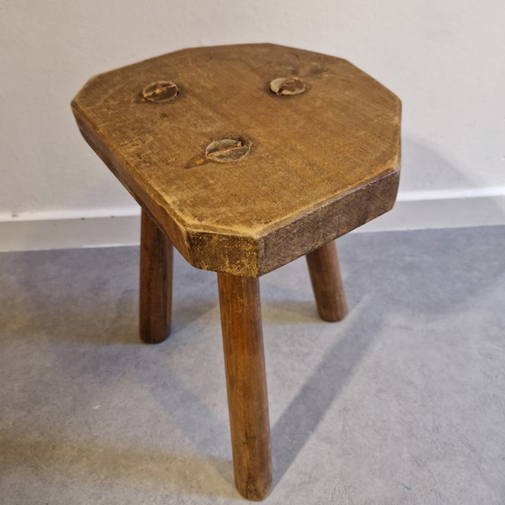 Image 1 of Antique Milk Stool Plant Table