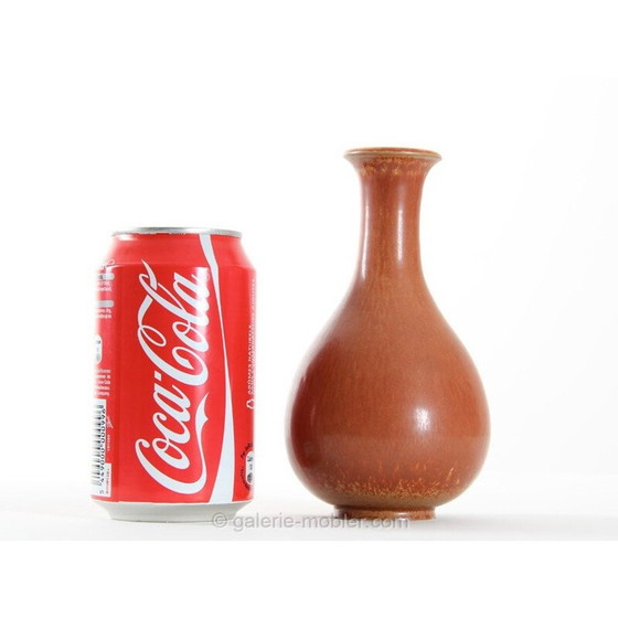 Image 1 of Vaso vintage in ceramica arancione scandinavo di Gunnar Nylund per Rorstrand, 1960