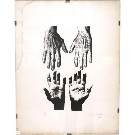 Litografía vintage de Véra Székély, Francia 1977