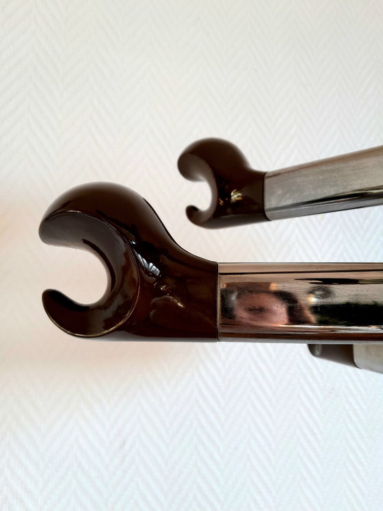 Image 1 of Space Age 1970 chrome-plated metal and bakelite coat rack