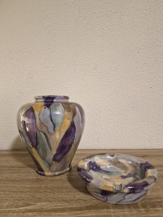 Image 1 of Vaso e posacenere in ceramica vintage