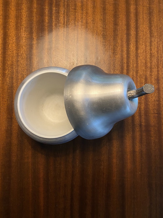 Image 1 of Ice bucket Pear 1970s brushed aluminum