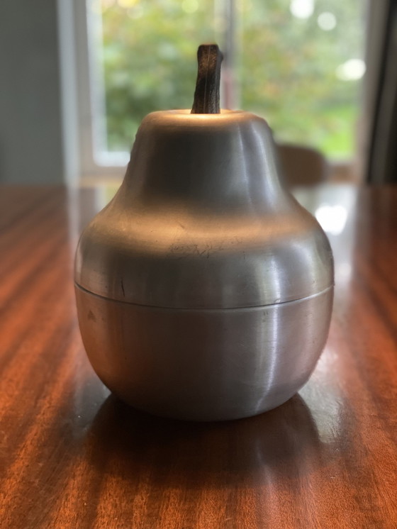 Image 1 of Ice bucket Pear 1970s brushed aluminum