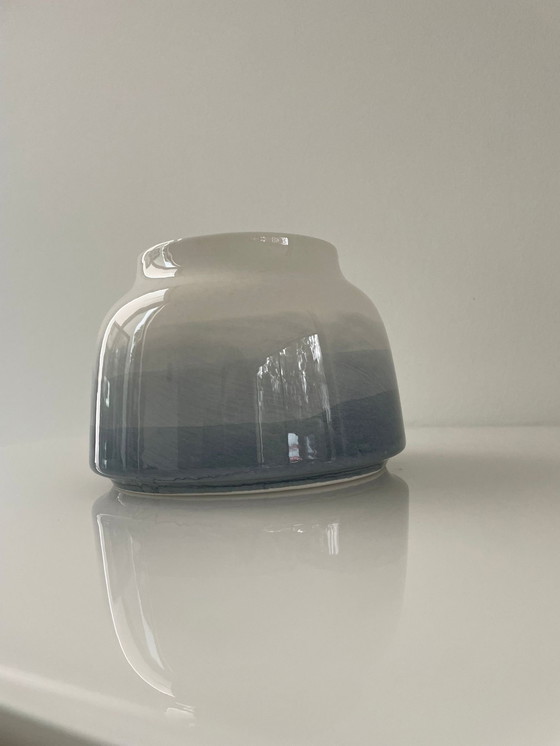 Image 1 of Earthenware Vase With Light Blue Decor