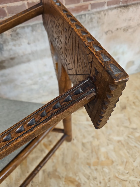 Image 1 of Swedish Monkchair Hand Carved 1950