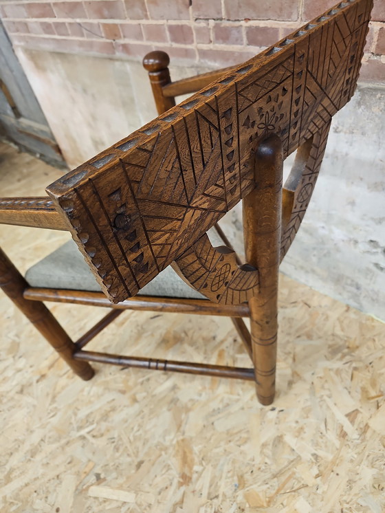 Image 1 of Swedish Monkchair Hand Carved 1950