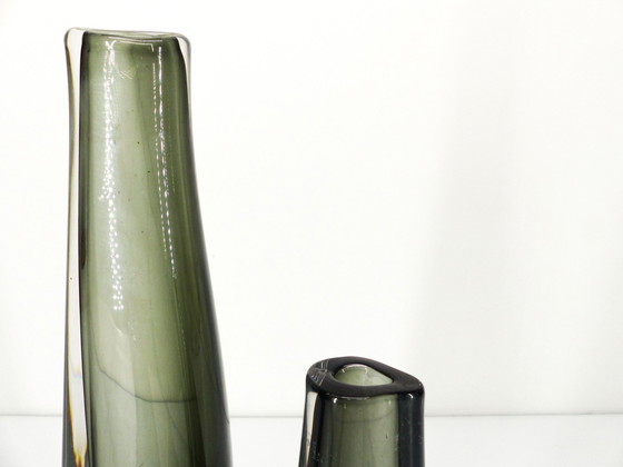 Image 1 of Collection De 5 Vases Scandinaves En Verre Sommerso Nils Landberg Pour Orrefors