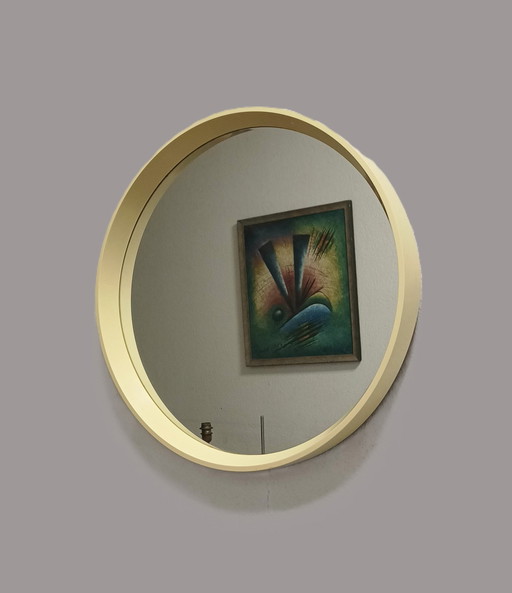 Round White Sixties Mirror