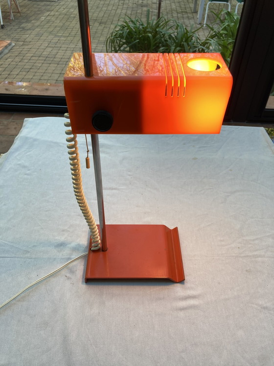 Image 1 of Desk Lamp, Orange Space Age Height Adjustable