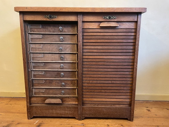 Image 1 of Shuttered filing cabinet Art Deco 1930 French 81 Cm.