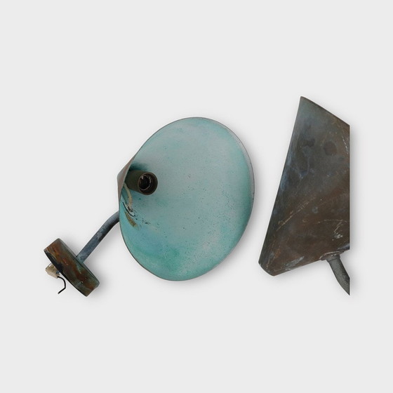 Image 1 of Pair Of Copper Outdoor Wall Lamp "Tratten" By Hans-Agne Jakobsson