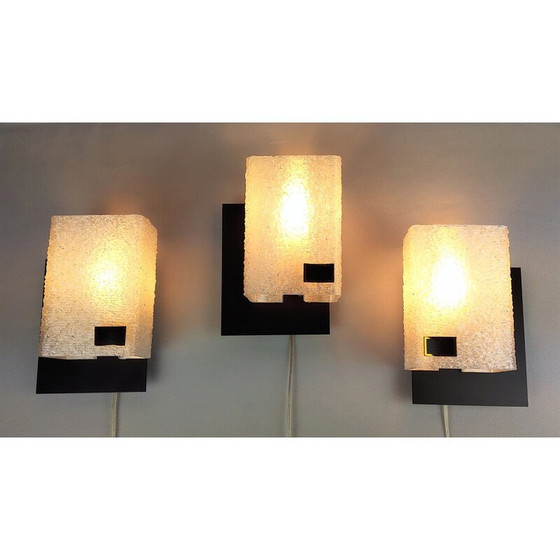 Image 1 of Set of 3 vintage Arlus Wall Sconces 1960s