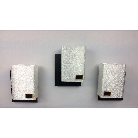 Image 1 of Set of 3 vintage Arlus Wall Sconces 1960s