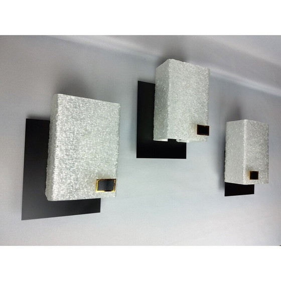 Image 1 of Set of 3 vintage Arlus Wall Sconces 1960s