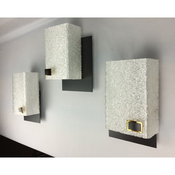 Image 1 of Set of 3 vintage Arlus Wall Sconces 1960s