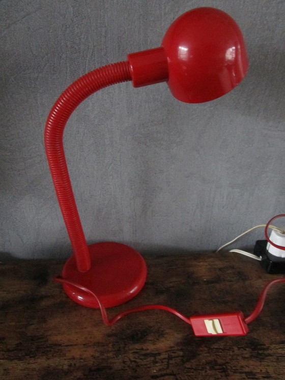 Image 1 of Red Vintage Table Lamp From Veneta Lumi, Italian 1970S