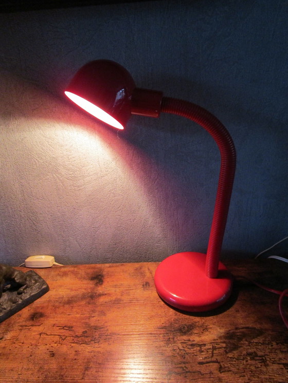 Image 1 of Red Vintage Table Lamp From Veneta Lumi, Italian 1970S