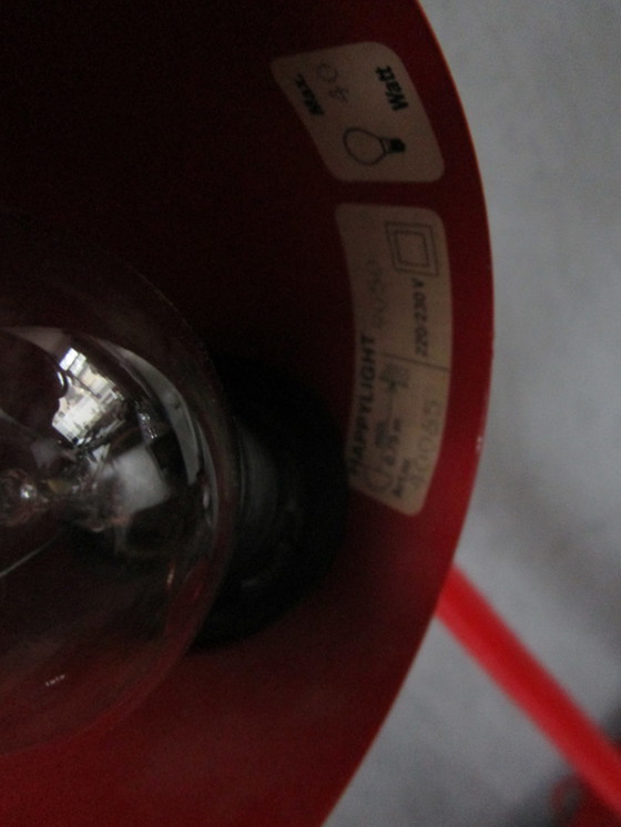 Image 1 of Red Vintage Table Lamp From Veneta Lumi, Italian 1970S