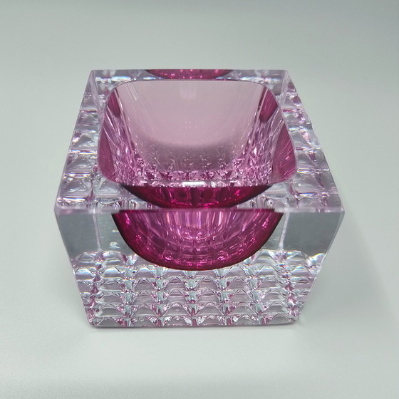 Image 1 of 1960s Stunning Pink Ashtray or Catchall By Flavio Poli for Seguso. Made in Italy