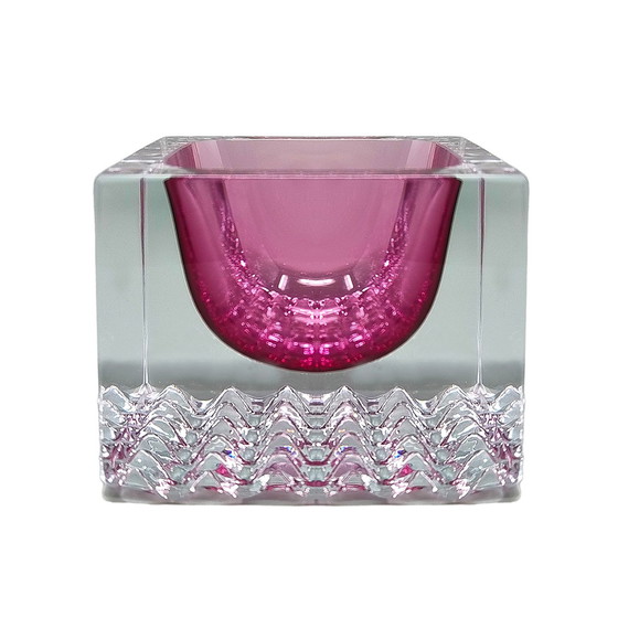 Image 1 of 1960s Stunning Pink Ashtray or Catchall By Flavio Poli for Seguso. Made in Italy