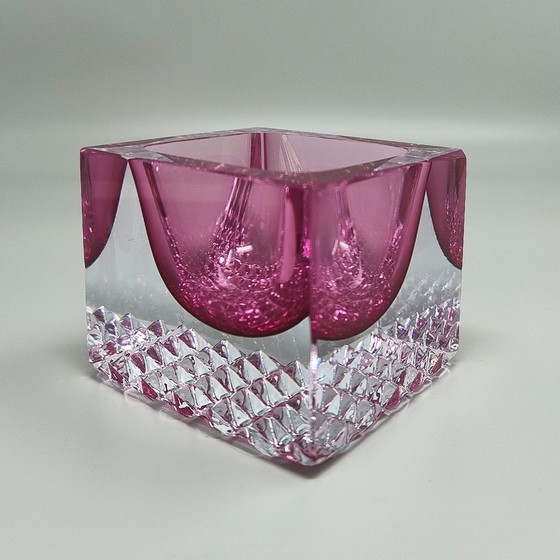 Image 1 of 1960s Stunning Pink Ashtray or Catchall By Flavio Poli for Seguso. Fabriqué en Italie