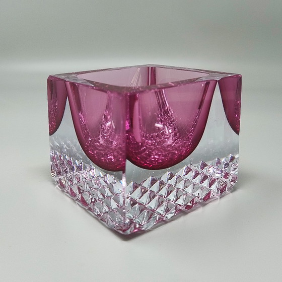 Image 1 of 1960s Stunning Pink Ashtray or Catchall By Flavio Poli for Seguso. Made in Italy