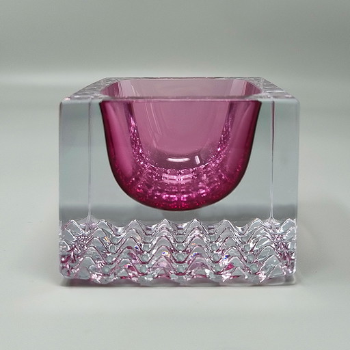 1960s Stunning Pink Ashtray or Catchall By Flavio Poli for Seguso. Fabriqué en Italie