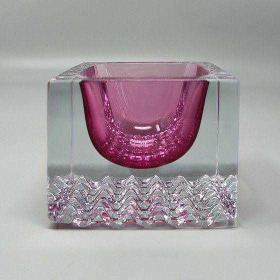 Image 1 of 1960s Stunning Pink Ashtray or Catchall By Flavio Poli for Seguso. Made in Italy