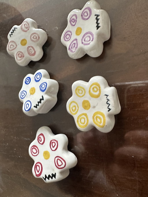 5x Portes Couteaux Vintage en Céramique