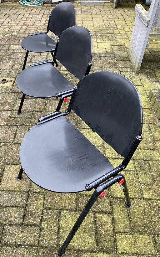 3x ModuLamm Parma Italy Lucci & Orlandini Stacking Chairs