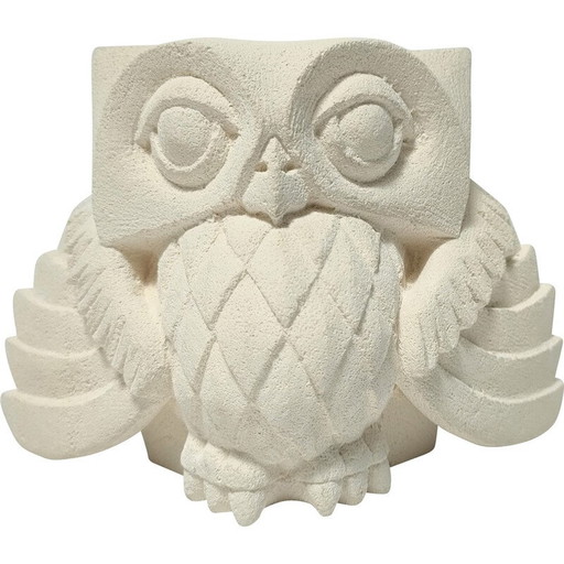 Gufo in pietra scolpita d&#39;epoca, Francia 2010