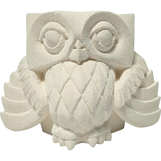 Image 1 of Vintage carved stone owl, France 2010