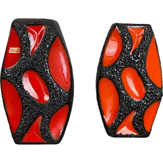 Image 1 of Coppia di vasi in ceramica vintage di Roth Ceramics, Germania, anni '70