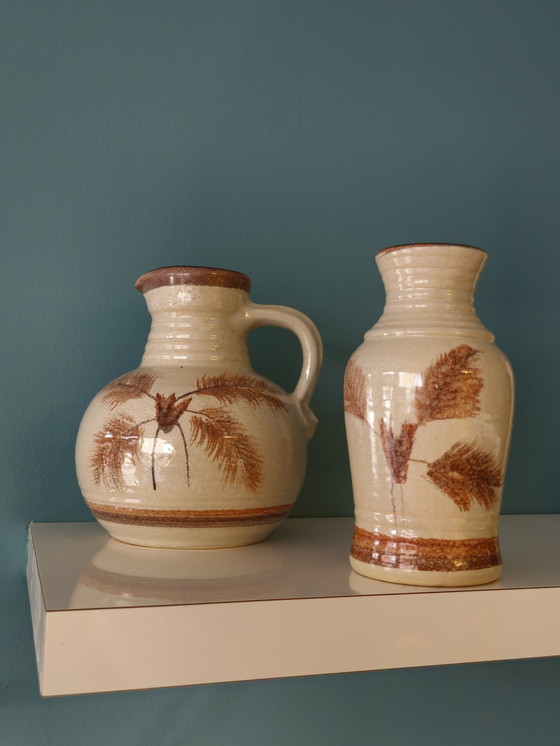 Image 1 of Set Of 2 Vases Bay Ceramic West Germany Vase