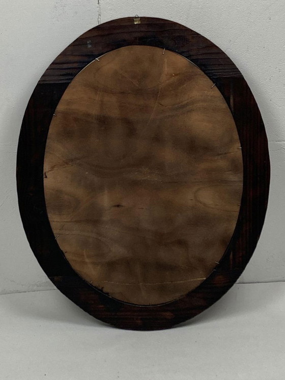 Image 1 of Brutalist Handmade Wooden Mirror, Belgium, 1960S