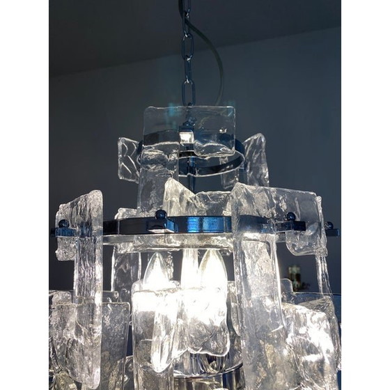 Image 1 of 21St Century Transparent And Silver Chandelier In Murano Glass